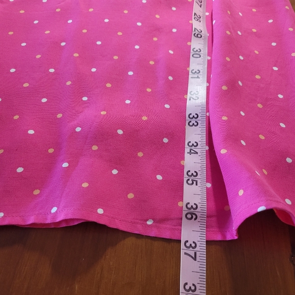 LOFT Ann Taylor Pink Dotted Criss Cross Back Swing Dress Size XS NWOT Slip Mini - Picture 10 of 10